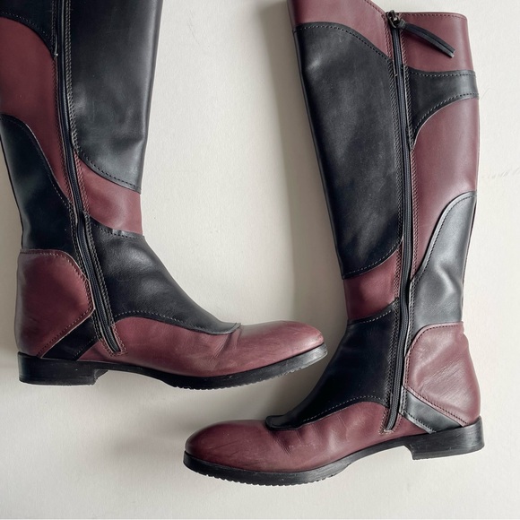 Miu Miu Fall 2008 Leather Colorblock Pattern Riding Boots - Picture 5 of 11